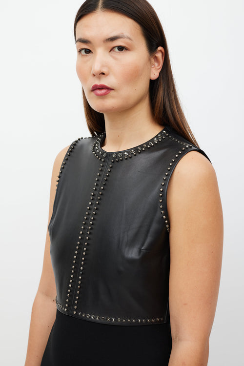 Gucci Black Leather Stud Dress