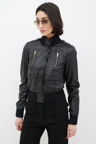 Gucci Black Leather Madonna Jacket