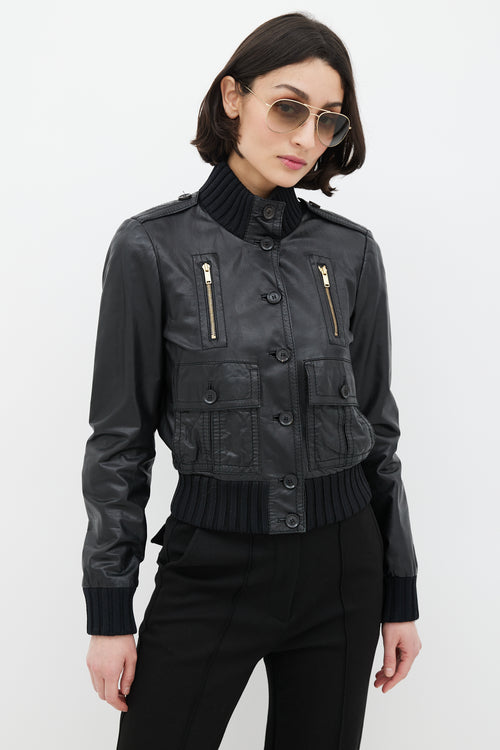 Gucci Black Leather Madonna Jacket