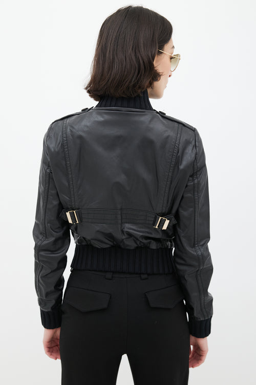 Gucci Black Leather Madonna Jacket