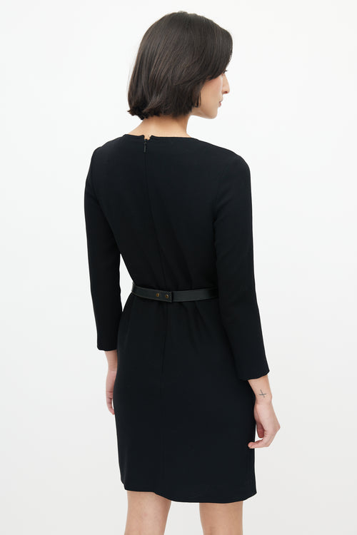 Black 
Gold Toggle Belted Dress