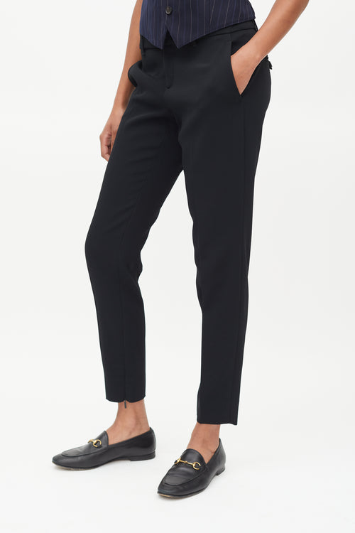 Gucci Black Low Rise Ankle Zip Trouser