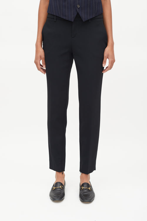 Gucci Black Low Rise Ankle Zip Trouser