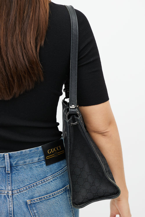 Gucci Black Monogram Shoulder Bag