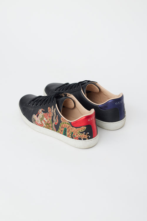 Gucci Black 
Multi Ace Dragon Sneaker