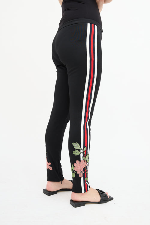 Gucci Black 
Multi Embroidered Slim Trouser