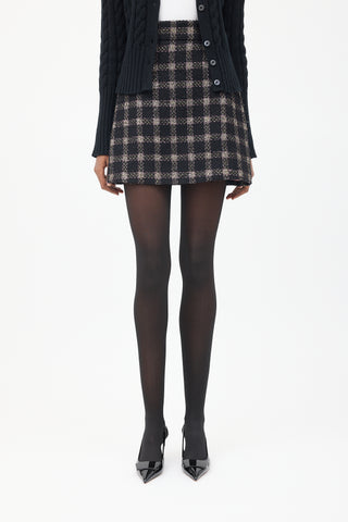 Gucci Black 
Multi Lamé Tweed Skirt