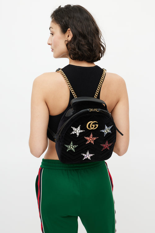 Gucci Black 
Multi Star Gem GG Dome Backpack