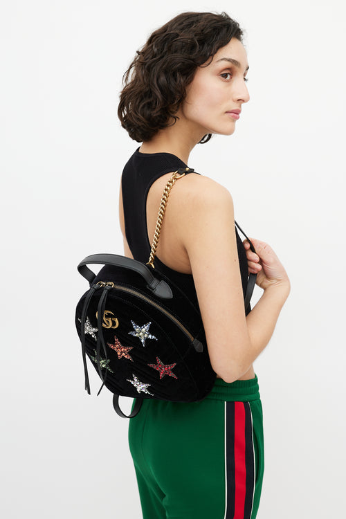 Gucci Black 
Multi Star Gem GG Dome Backpack