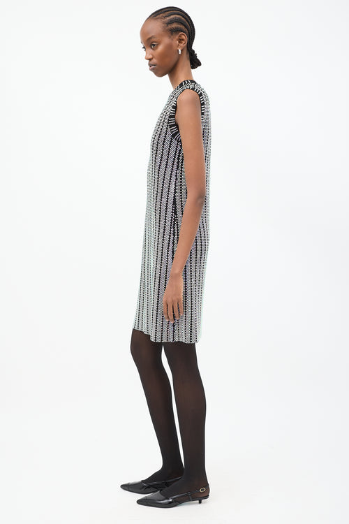 Gucci Black 
Multicolour Crystal Embellished Ribbed Knit Dress