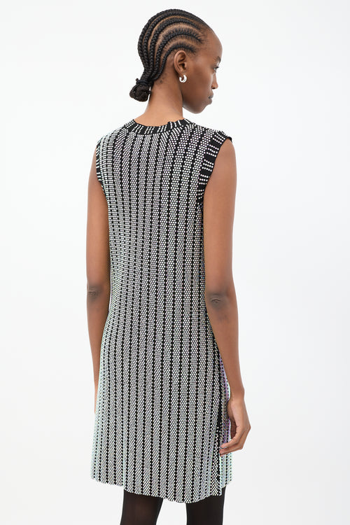 Gucci Black 
Multicolour Crystal Embellished Ribbed Knit Dress