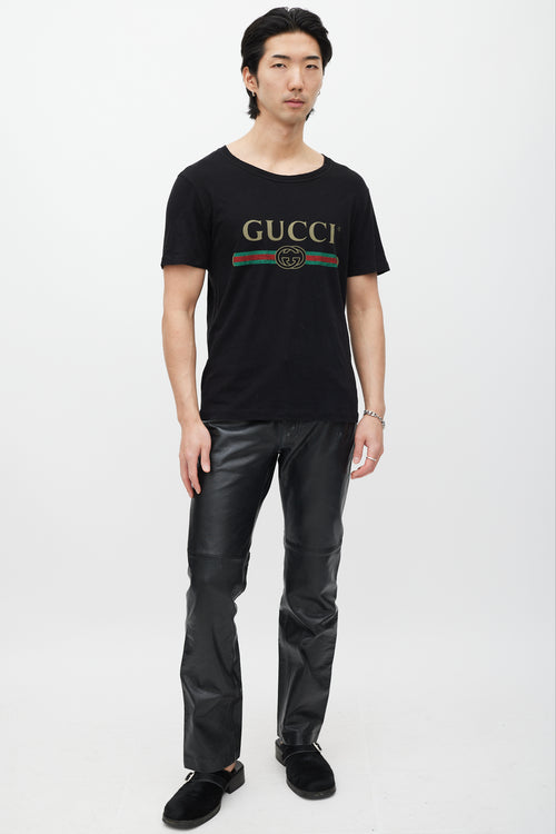 Gucci Black 
Multicolour GG Logo T-Shirt