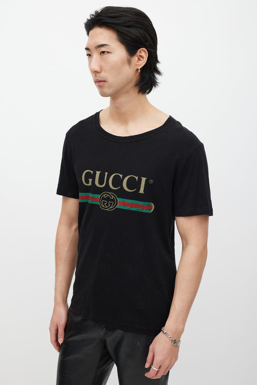 Gucci Black 
Multicolour GG Logo T-Shirt