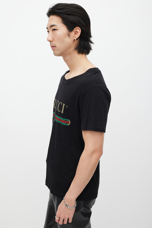 Gucci Black 
Multicolour GG Logo T-Shirt