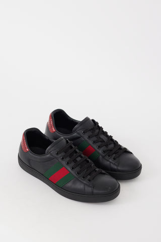 Gucci Black 
Multicolour Leathe Ace Sneaker