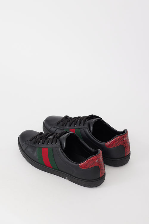 Gucci Black 
Multicolour Leathe Ace Sneaker