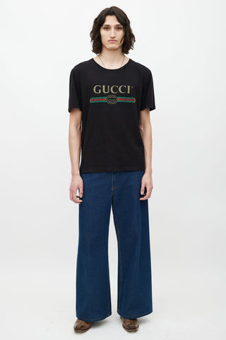 Gucci Black 
Multicolour Logo T-Shirt