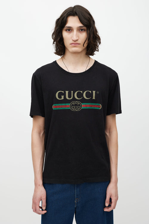 Gucci Black 
Multicolour Logo T-Shirt