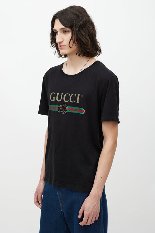 Gucci Black 
Multicolour Logo T-Shirt