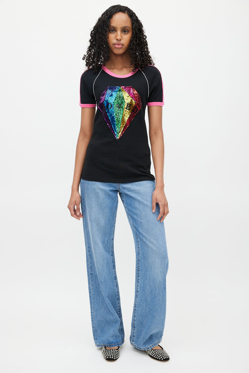 Gucci Black 
Multicolour Loved Sequin Top