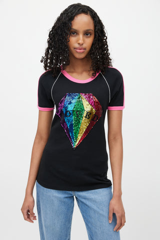 Gucci Black 
Multicolour Loved Sequin Top