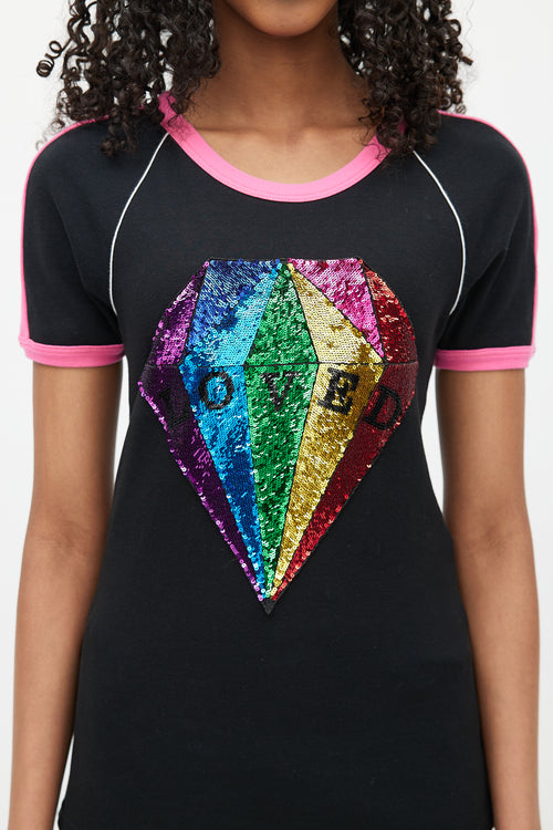 Gucci Black 
Multicolour Loved Sequin Top