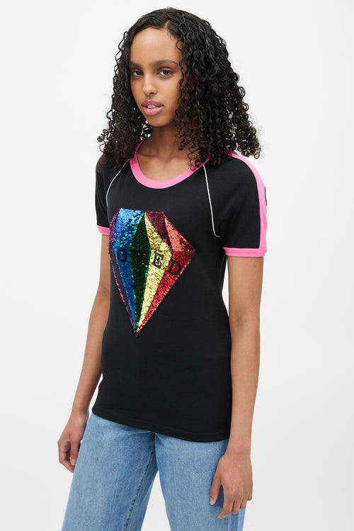 Gucci Black 
Multicolour Loved Sequin Top