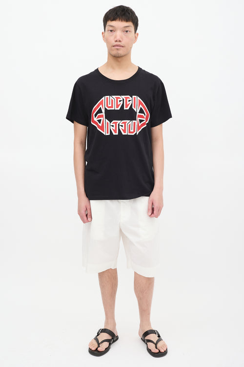 Gucci Black 
Multicolour Metal Logo T-Shirt