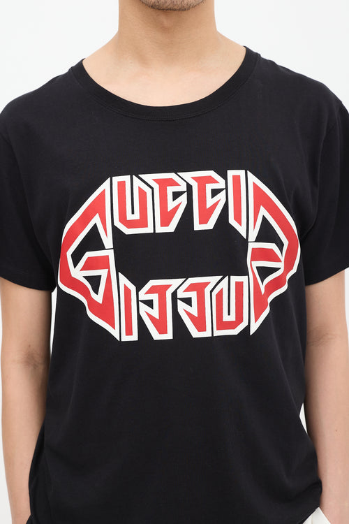 Gucci Black 
Multicolour Metal Logo T-Shirt