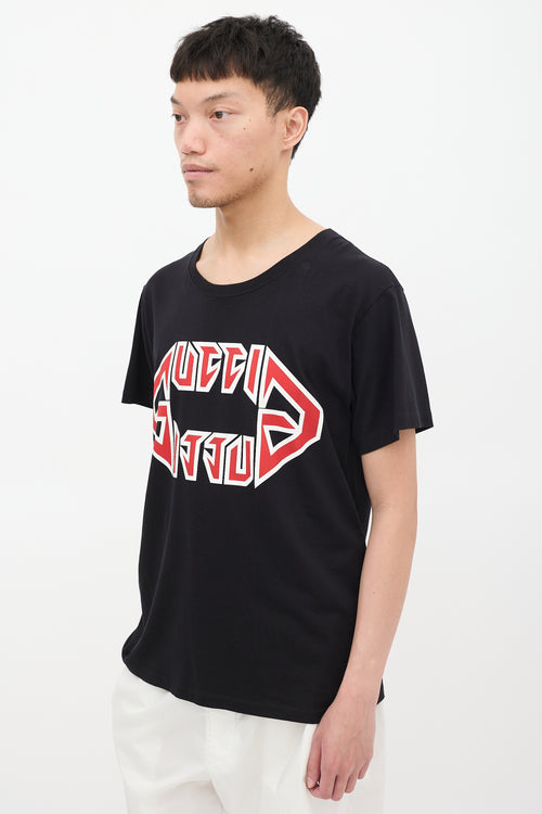 Gucci Black 
Multicolour Metal Logo T-Shirt