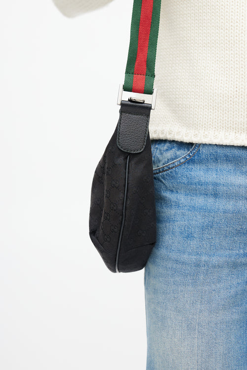 Gucci Black 
Multicolour Monogram Saddle Messenger