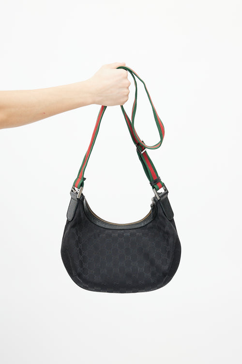 Gucci Black 
Multicolour Monogram Saddle Messenger