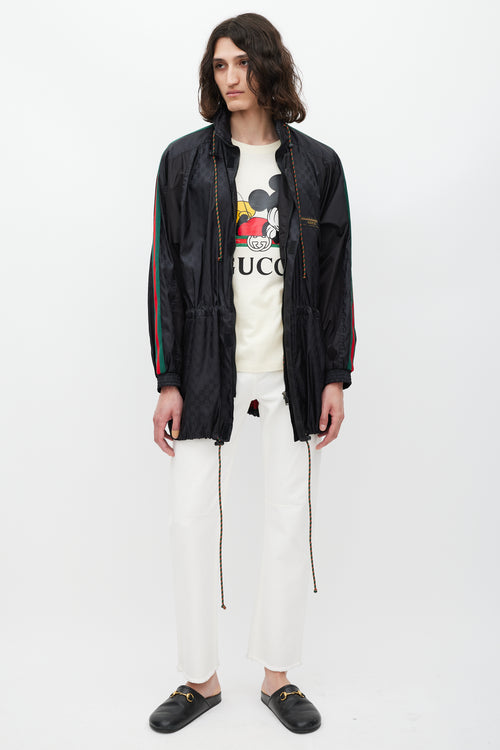 Gucci Black 
Multicolour Nylon Monogram Jacket