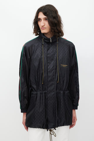 Gucci Black 
Multicolour Nylon Monogram Jacket