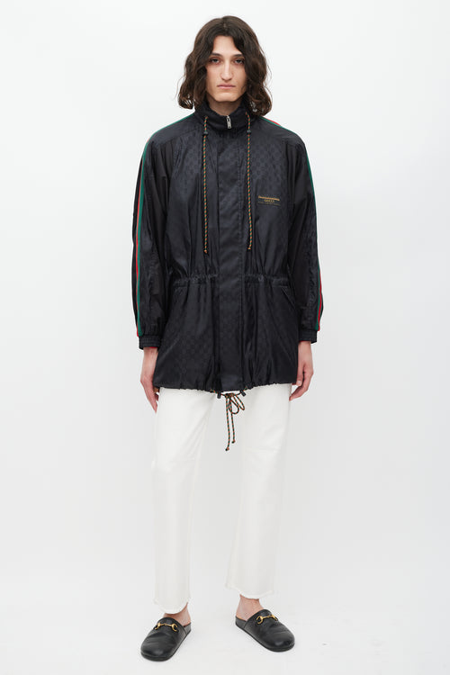 Gucci Black 
Multicolour Nylon Monogram Jacket