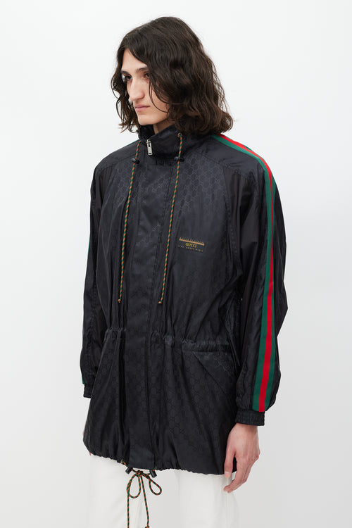 Gucci Black 
Multicolour Nylon Monogram Jacket