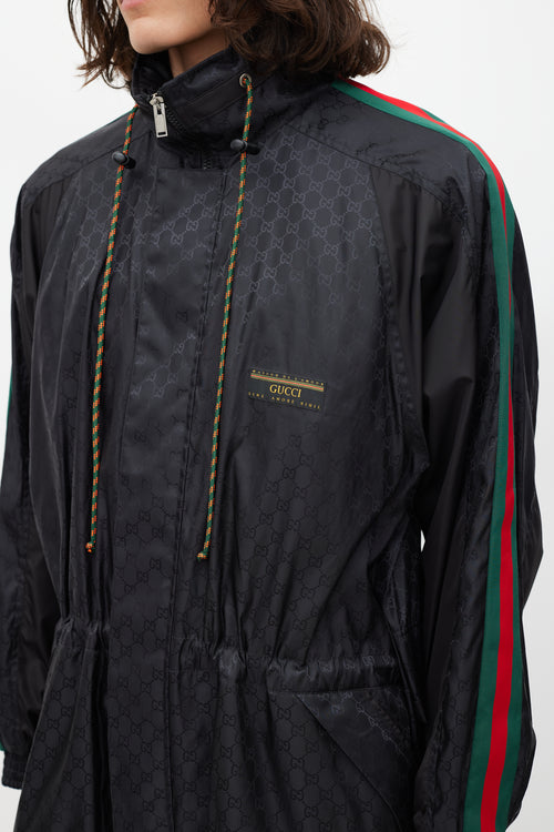 Gucci Black 
Multicolour Nylon Monogram Jacket