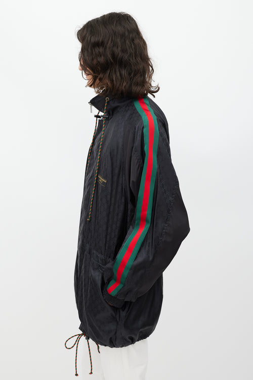 Gucci Black 
Multicolour Nylon Monogram Jacket