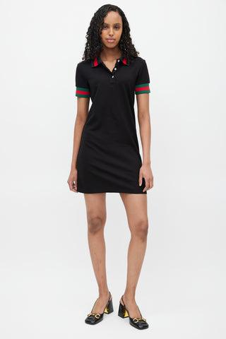 Gucci Black 
Multicolour Striped Shirt Dress