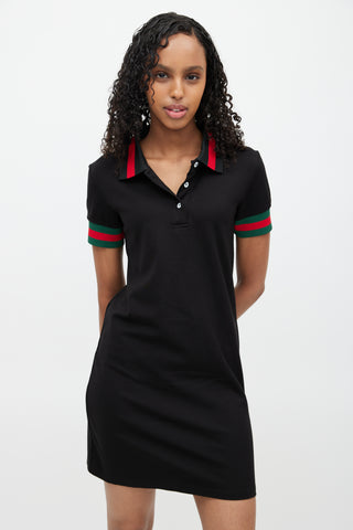 Gucci Black 
Multicolour Striped Shirt Dress