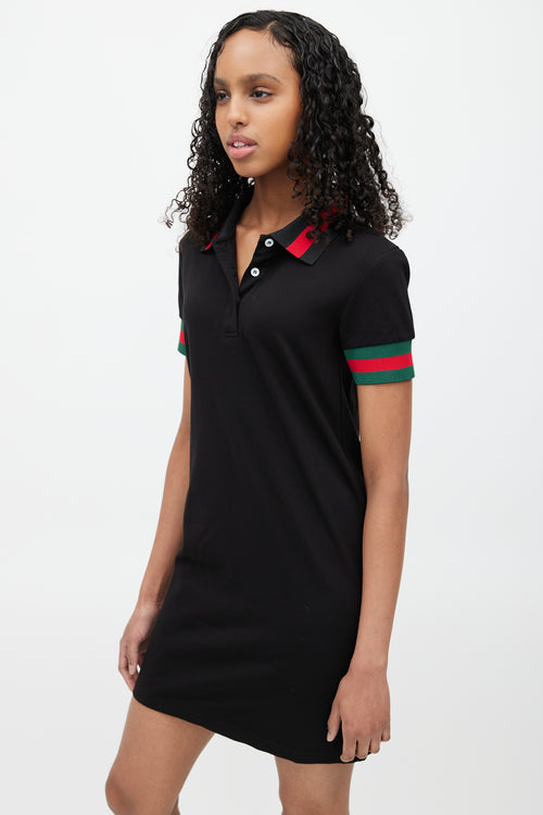 Gucci Black 
Multicolour Striped Shirt Dress