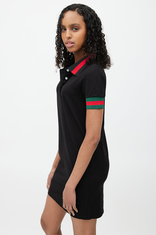 Gucci Black 
Multicolour Striped Shirt Dress