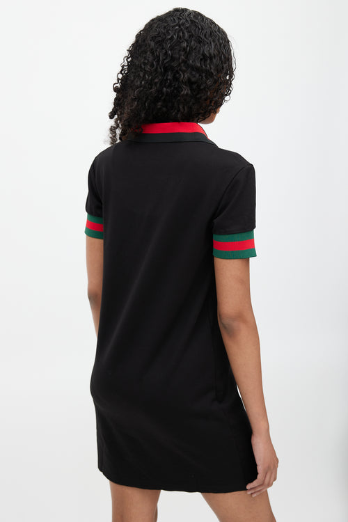 Gucci Black 
Multicolour Striped Shirt Dress