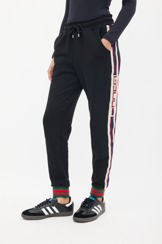 Gucci Black 
Multicolour Striped Sweatpant