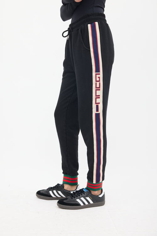 Gucci Black 
Multicolour Striped Sweatpant