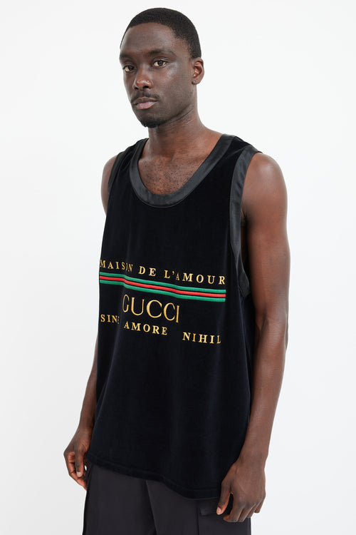 Gucci Black 
Multicolour Velour Maison De L
Amour Tank