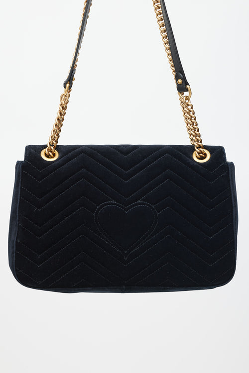 Gucci Black 
Multicolour Velvet Loved Marmont Bag