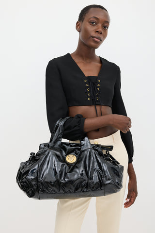 Gucci Black Patent Leather Hysteria Bag