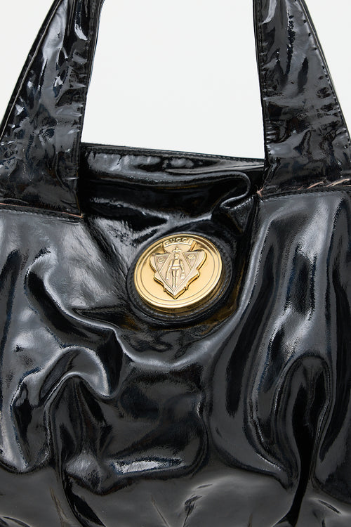 Gucci Black Patent Leather Hysteria Bag