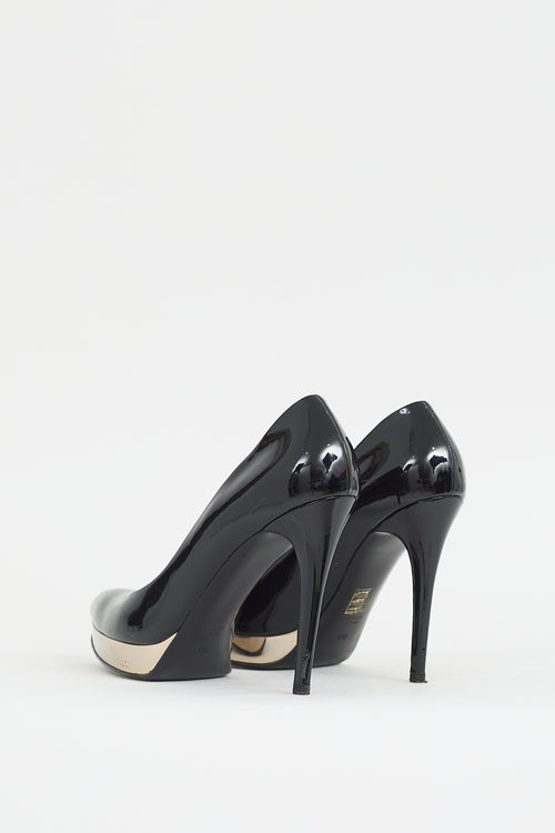 Gucci Black Patent Leather Platform Pump